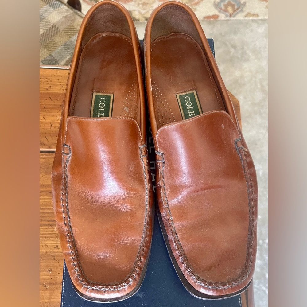 Cole Haan Tan Leather Slip-On Loafers